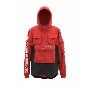 Life Code Progressive Red and Black Hooded Anorak Jacket